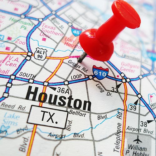 Map of the Houston, TX area
